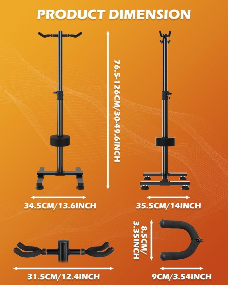 STRICH Guitar Stands Floor, 2 Adjustable Guitar Stand Holder, Heavy Duty 2 Guitar Stand for Acoustic Electric Guitars Bass Banjos, Folding Multi Guitar Stands 2-Holder, FH-S2 Black - Image 5